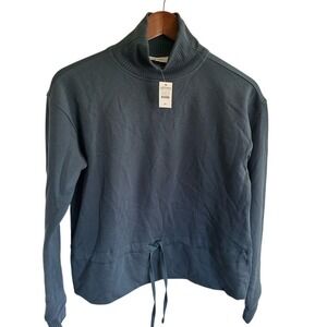 Haven Well Within Funnel Neck Drawstring Sweatshirt Blue Gray Size M NEW Basic